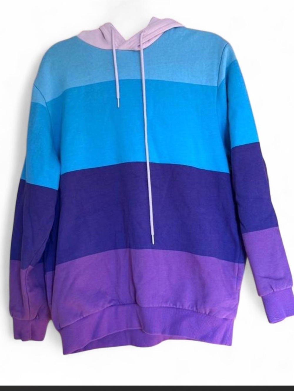 SMOSH Colorblock Hoodie in Blue, Purple, Pink.